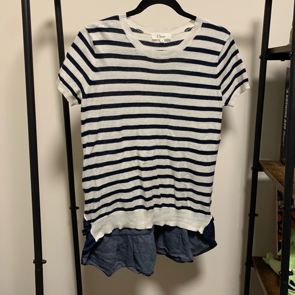 Clu striped tee shirt ruffle